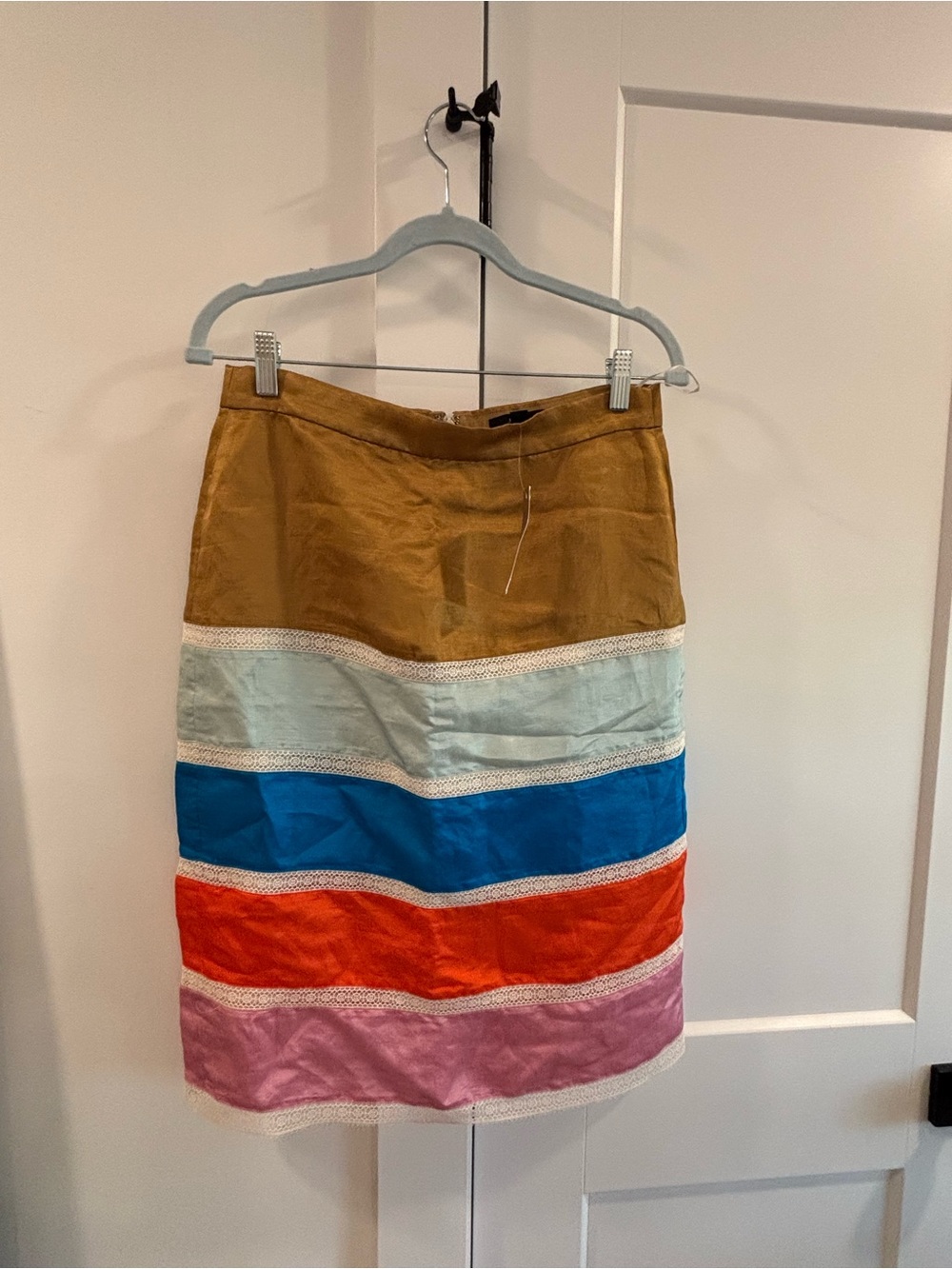 Jcrew Striped Pencil Skirt in Mustard, Light Blue, Blue, Red-Orange, Pink